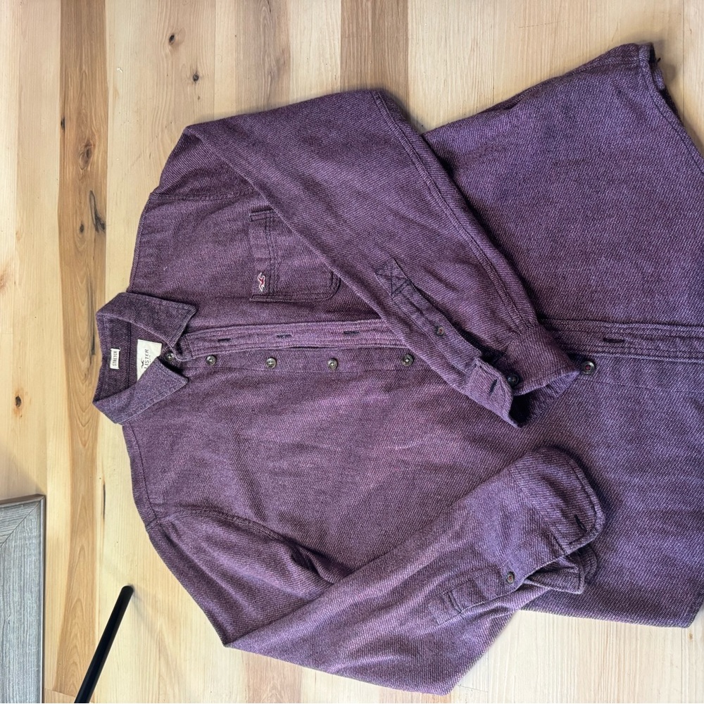 Hollister Maroon Stretch Shirt